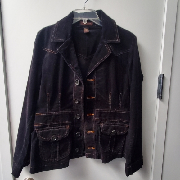 Christopher Blue - Black Corduroy Jacket Sz L - Picture 1 of 5